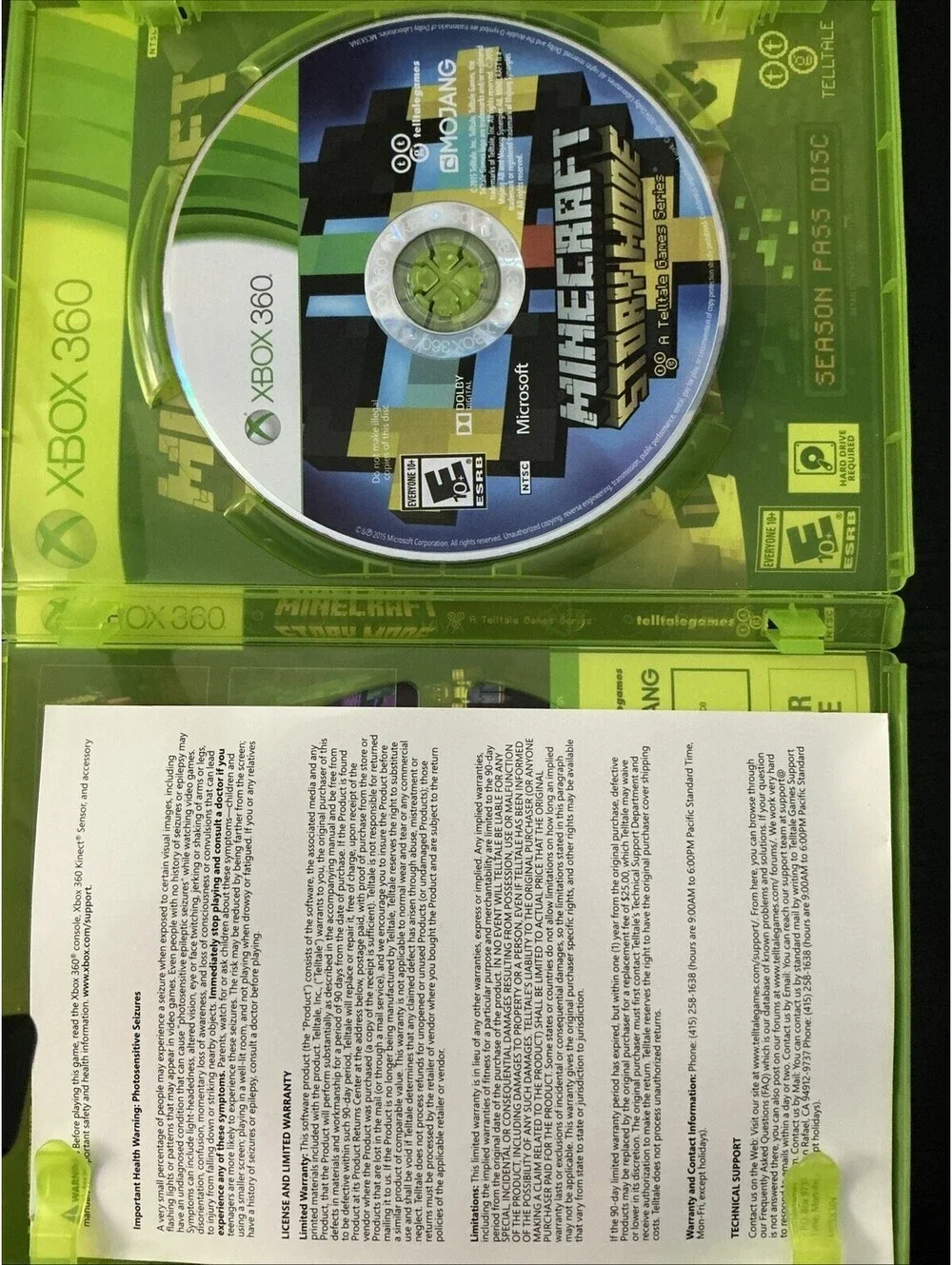 Minecraft: Story Mode - Season Pass Disc (Xbox 360, 2015)